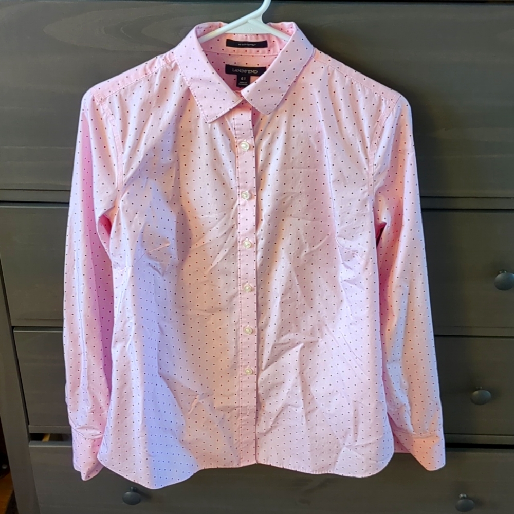 Lands end no iron Supima button up shirt 6 tall